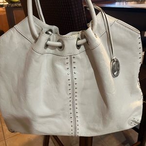 Michael Kors off white  leather Medium Hobo Bag with three inside pockets